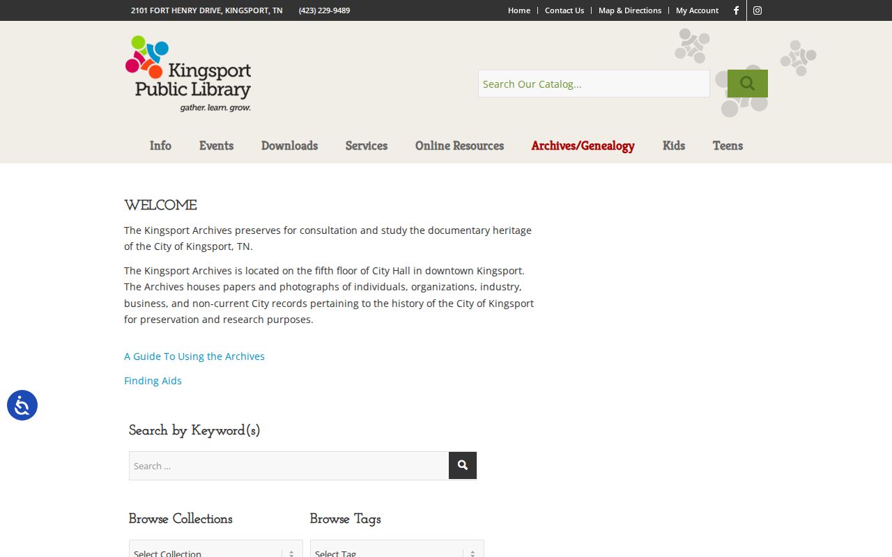 Kingsport people search Archives of the City of Kingsport collections