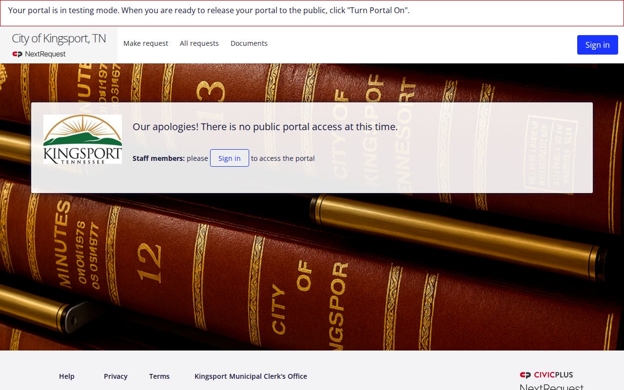 Kingsport people search city public record request portal